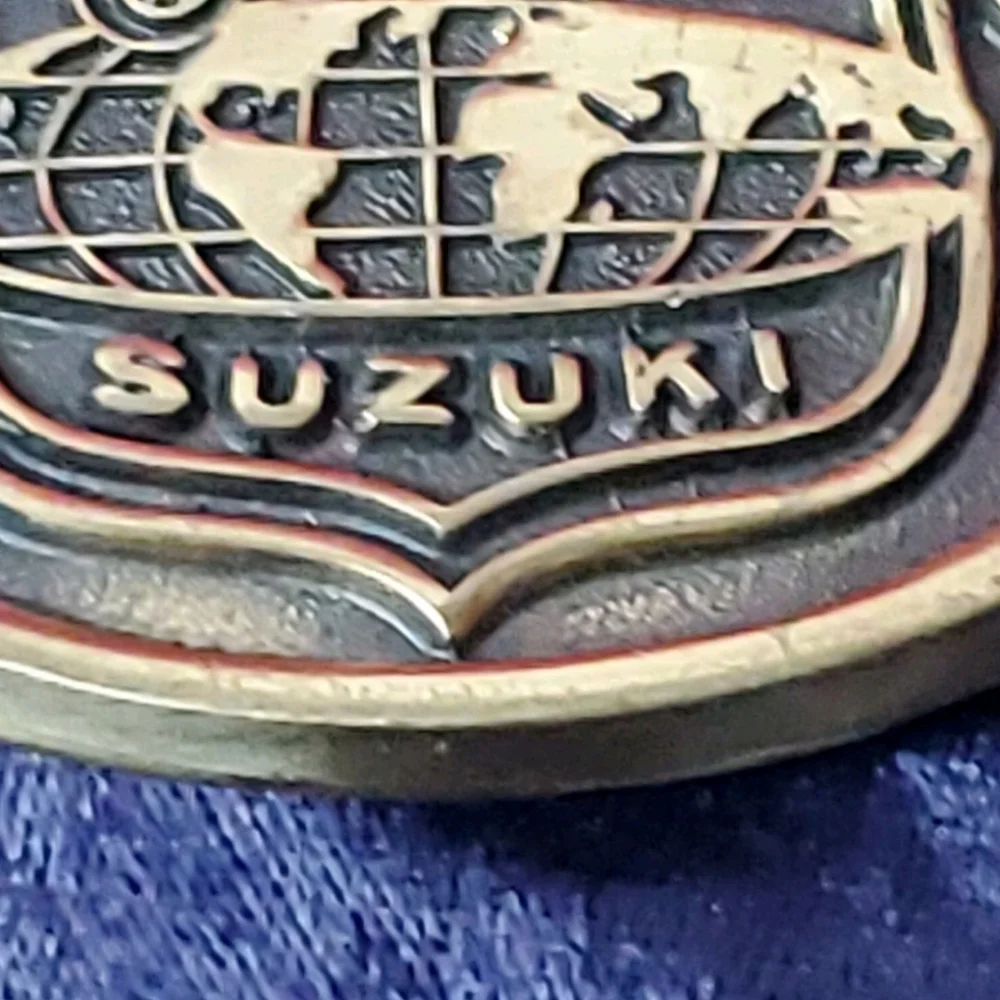 1986 Suzuki Cavalcade Solid Brass Belt Buckle Motorcycle Bike Biker Oval Classic